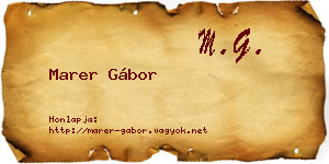 Marer Gábor névjegykártya